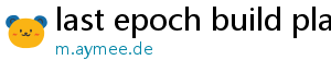 last epoch build planner